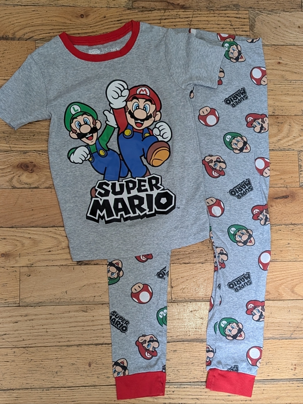 GUC Super Mario Grey Pajama Set kids 8 *H8